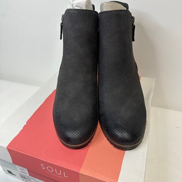 NEW! Naturalizer Soul Women's Haley2 Black Wedge Ankle Bootie Boots Size 9.5 - Picture 4 of 7